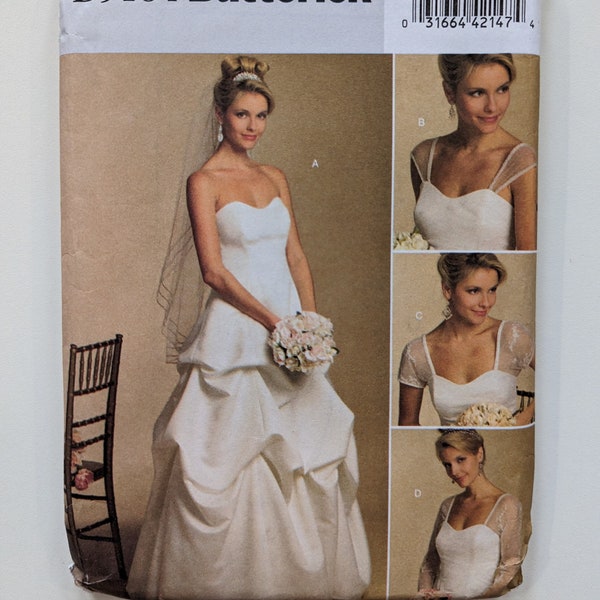 8-14/16-22 Butterick Plus Size Strapless Princess Seam Wedding Dress Detachable Optional Sleeve Variations Womens Sewing Pattern B5184 5184