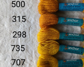 Mix and Match Lots of New Old Stock Vintage Anchor Tapestry Tapisserie Plied 100% Wool Yarn Skeins, 15 Yds Each