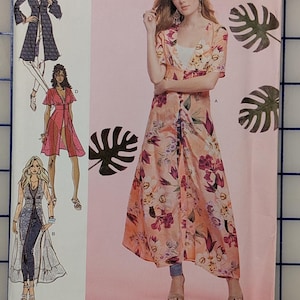 Sz 14-22 Butterick Plus Size Duster Overdress Sheer Cover Up, Sleeve Variations Womens Sewing Pattern, 8648