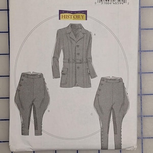 Sz S M L/XL XXL XXXL/ Chest 36-56" Butterick Plus Size Men's 19th Century Norfolk Coat Jacket Breeches Jodhpurs Sewing Pattern, B6340 6340