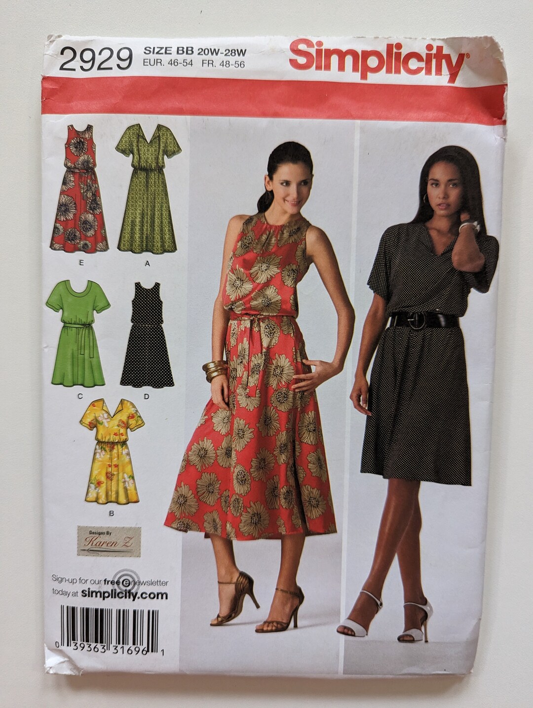 Sz 10-18/20W-28W/1X-3X Simplicity Plus Size Pullover Summer Dress ...