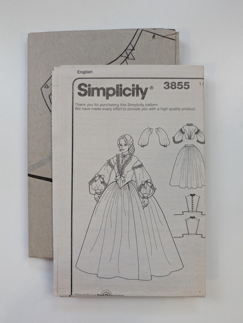 Sz 8-14 UNCUT Simplicity Civil War 1800s Dress Pattern, 3855 - Etsy
