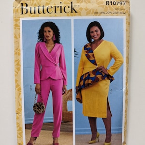 Sz 8-16 Butterick Jacket Skirt Pants Suit Peplum Side Closure Womens Sewing Pattern 10797 10562 6739