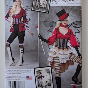 Sz 14-22 UNCUT Simplicity Plus Size Blouse Skirt Underbust Corset Top Hat Leggings Gauntlets Boot Covers Costume Womens Sewing Pattern 1301