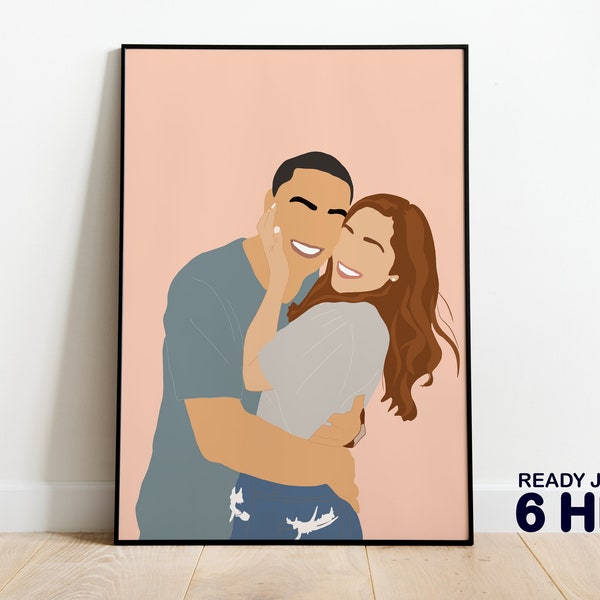 Faceless Portrait, custom illustration, personalised photo, photo illustration, personalised portrait, boyfriend gift, girlfriend gift