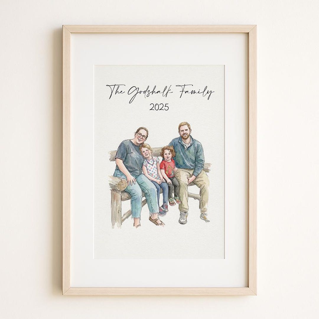 Custom Watercolor Portrait, Family Portrait Portrait From Photo ...