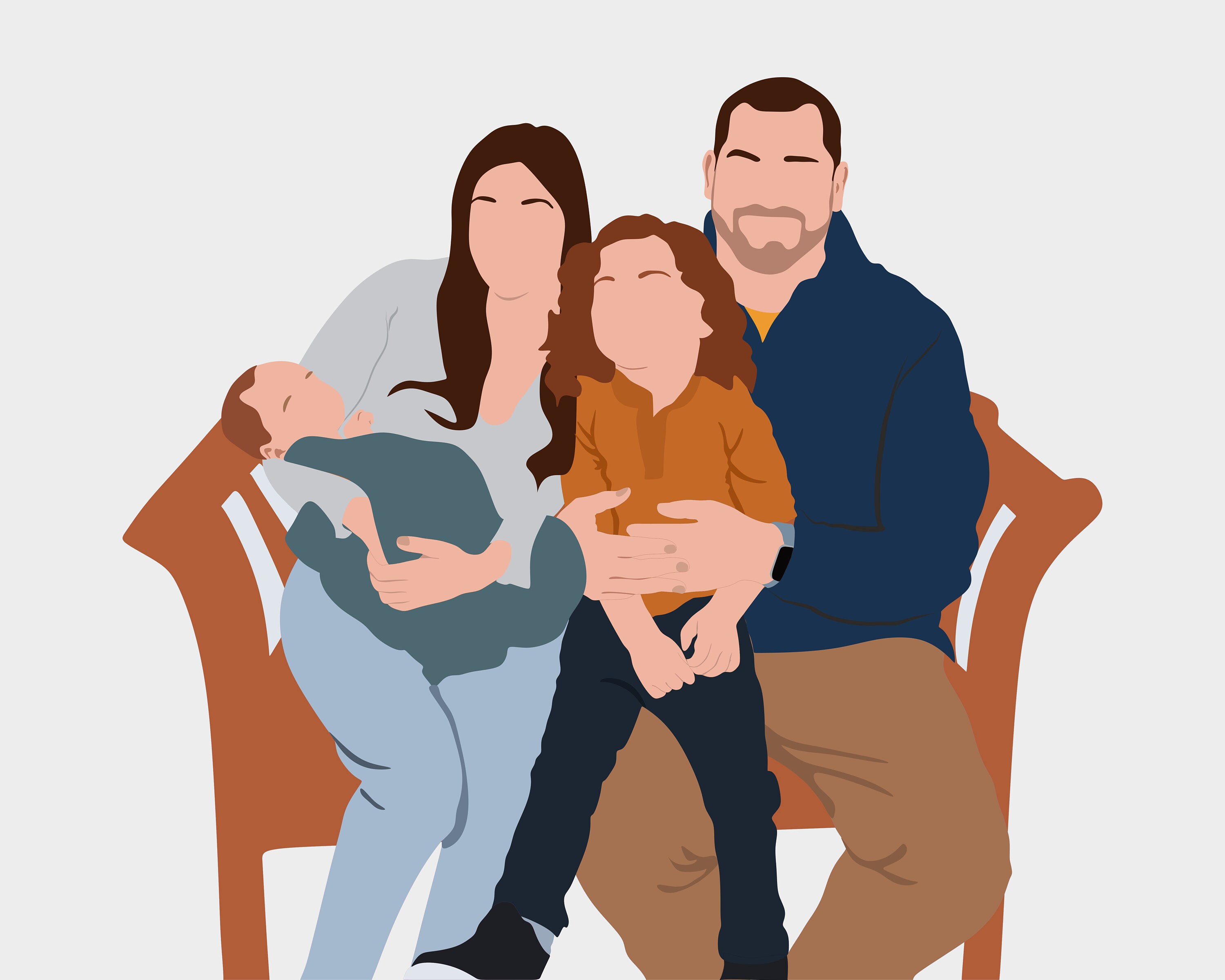Custom Family Portrait. Personalised Family Print. Family Etsy
