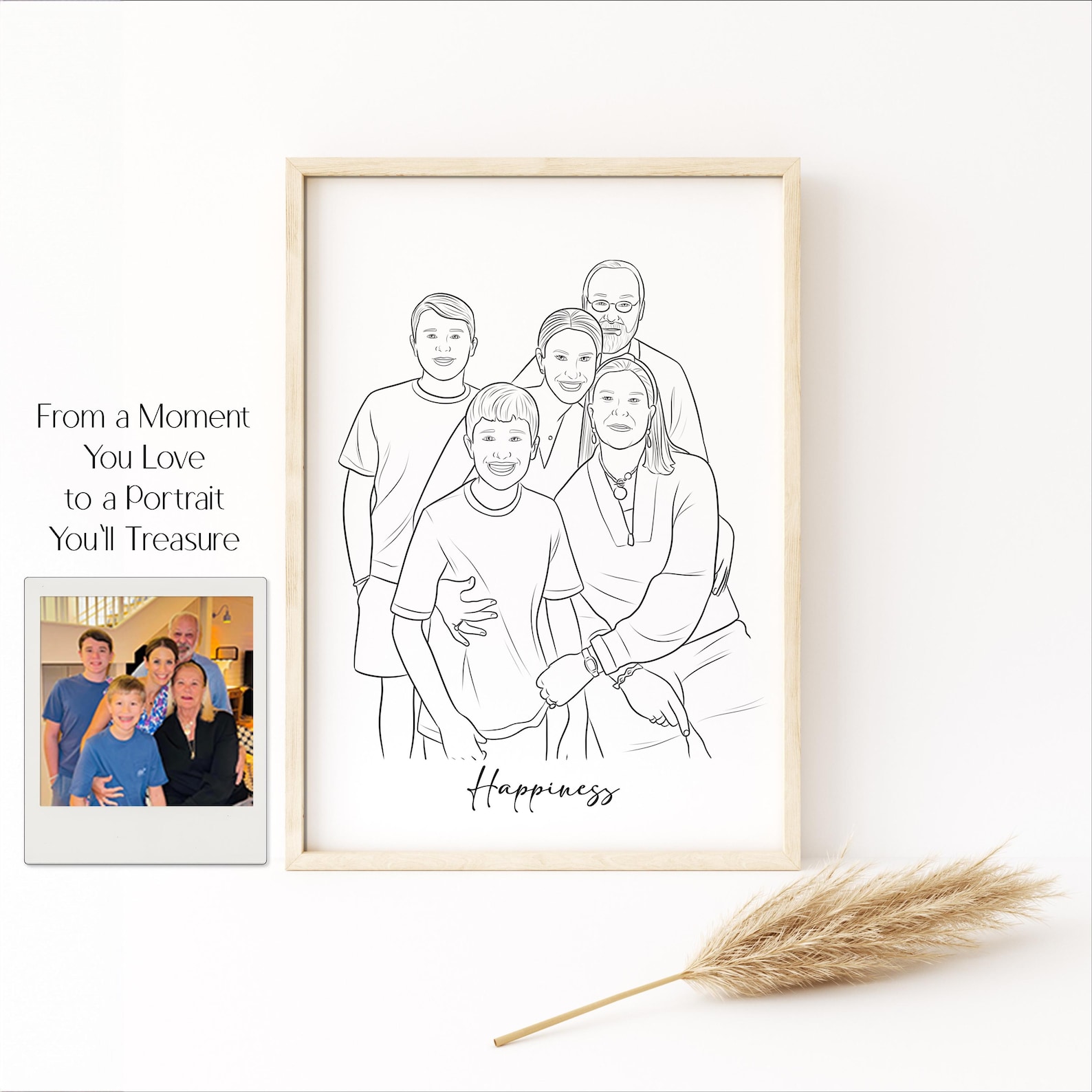 Custom Family Portrait, Personalized Line Art Drawing, Faceless Parents ...