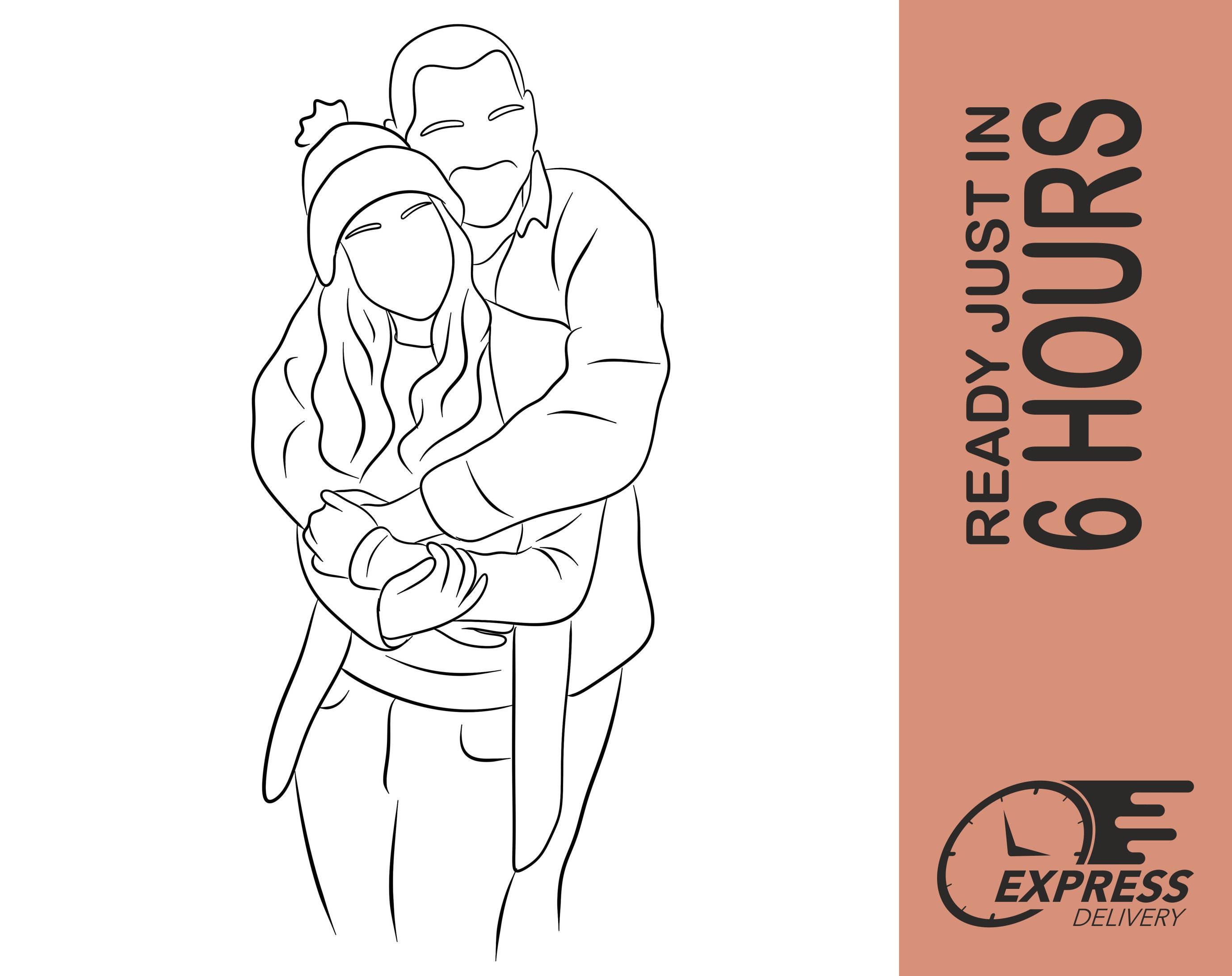 Custom Single Line Family Portrait Drawing Minimalist Portrait From Photo, personalized Valentine gift for couple portrait