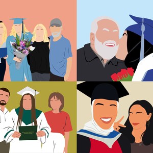 Senior. Graduation Gift. Custom Minimalist Portrait. Faceless Digital ...