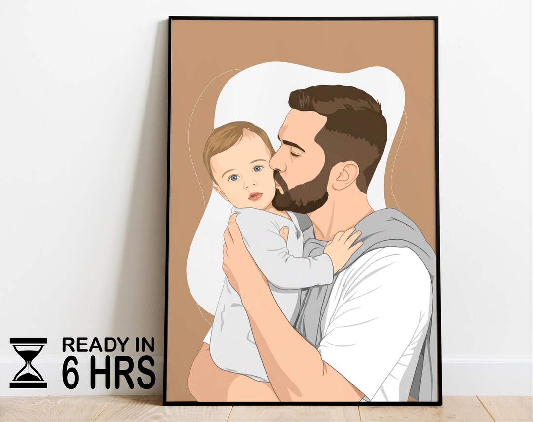 Custom Dad Portrait - Personalized Father's Day Gift - Unforgettable ...