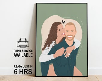 couple portrait, custom engagement gift,engagement drawing, Bff gift, faceless portrait, couple drawing, gift for couple, marriage proposal
