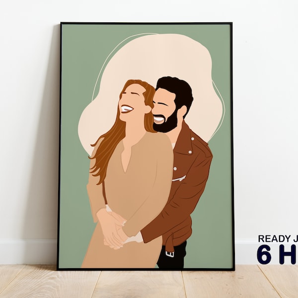 Retrato sin rostro, ilustración personalizada, foto personalizada, ilustración fotográfica, retrato personalizado, regalo de novio, regalo de novia