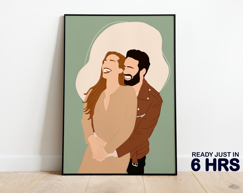 Retrato sin rostro, ilustración personalizada, foto personalizada, ilustración fotográfica, retrato personalizado, regalo de novio, regalo de novia imagen 1