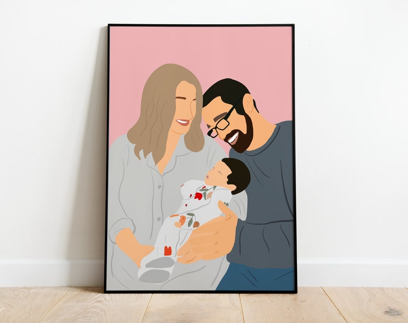 Retrato sin rostro, ilustración personalizada, foto personalizada, ilustración fotográfica, retrato personalizado, regalo de novio, regalo de novia imagen 3