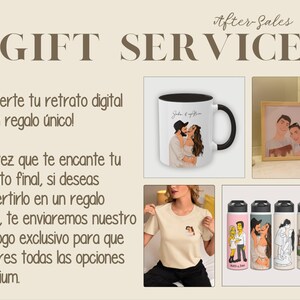 Ilustración sin rostro de retrato digital minimalista personalizado. Arte imprimible. Regalo personalizado. image 10
