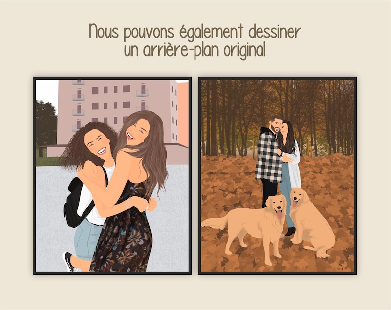 May include: Two women are hugging in front of a building. They are both smiling. The woman in the front is wearing a floral dress and the woman in the back is wearing a white shirt and blue jeans.