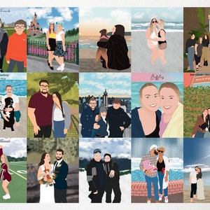 Anoniem portret, aangepaste illustratie, gepersonaliseerde foto, foto-illustratie, gepersonaliseerd portret, vriendje cadeau, vriendin cadeau afbeelding 10