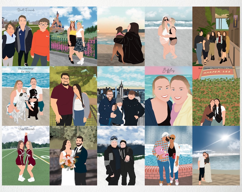 Gesichtsloses Porträt, individuelle Illustration, personalisiertes Foto, Fotoillustration, personalisiertes Porträt, Geschenk für Freund, Geschenk für Freundin Bild 10