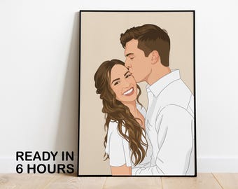 Ritratto senza volto, illustrazione personalizzata, foto personalizzata, illustrazione fotografica, ritratto personalizzato, regalo per fidanzato, regalo per fidanzata, parete