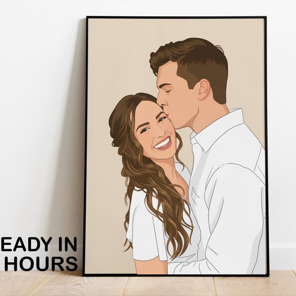 Ritratto senza volto, illustrazione personalizzata, foto personalizzata, illustrazione fotografica, ritratto personalizzato, regalo per fidanzato, regalo per fidanzata, parete