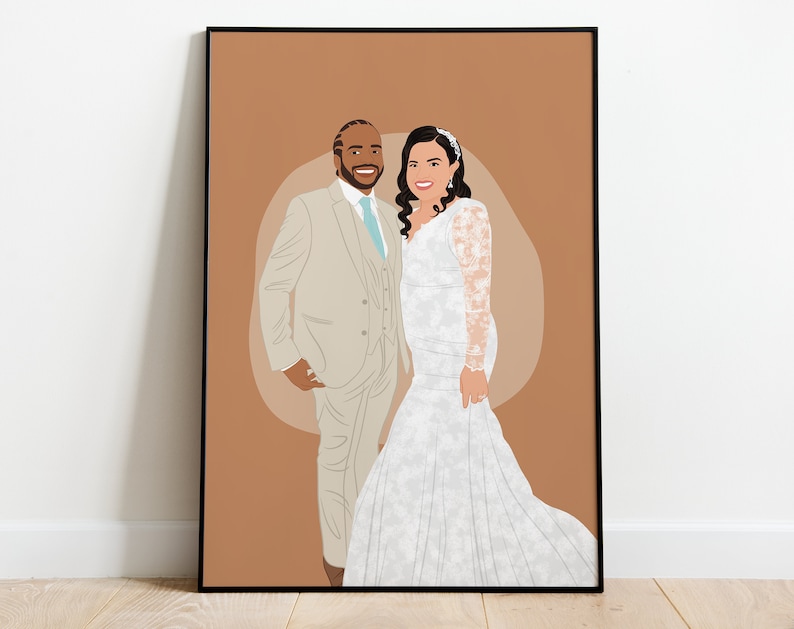 couple portrait, custom engagement gift,engagement drawing, Bff gift, faceless portrait, couple drawing, gift for couple, marriage proposal image 7