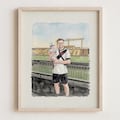 Custom Family Portrait: Hand Drawing Watercolor, Personalized Gift for Dad, Father's Day Gift for Him
