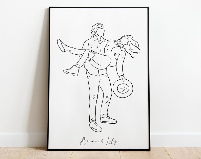Custom Single Line Family Portrait Drawing Minimalist Portrait Abstract Art, Personalized father gift for mother portrait for birthday gift image 10