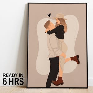 gift for couple, couple portrait, family portrait, faceless portrait, engagement drawing, boyfriend portrait, custom gift, Faceless Gift