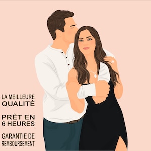 Illustration sans visage de portrait numérique minimaliste personnalisé. Impression artistique. Cadeau personnalisé.