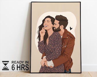 Ritratto senza volto, illustrazione personalizzata, foto personalizzata, illustrazione fotografica, ritratto personalizzato, regalo per fidanzato, regalo per fidanzata