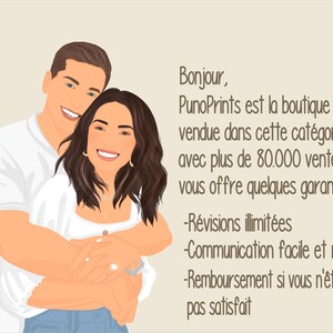 Illustration sans visage de portrait numérique minimaliste personnalisé. Art imprimable. Cadeau personnalisé. image 3