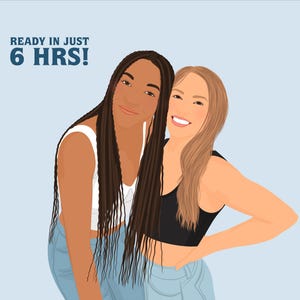 Custom Minimalist Digital Portrait Faceless Illustration art ASAP - Printable Art. Profile picture. Personalized Gift. Girlfriend/boy/BFF