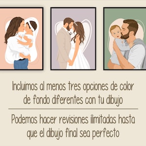 Ilustración sin rostro de retrato digital minimalista personalizado. Arte imprimible. Regalo personalizado. image 6