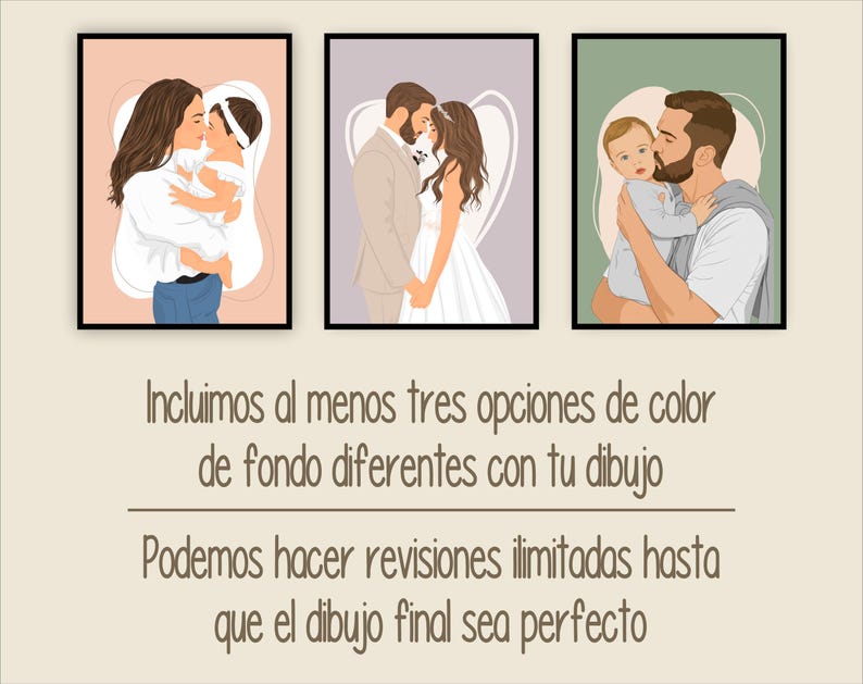 Ilustración sin rostro de retrato digital minimalista personalizado. Arte imprimible. Regalo personalizado. image 6