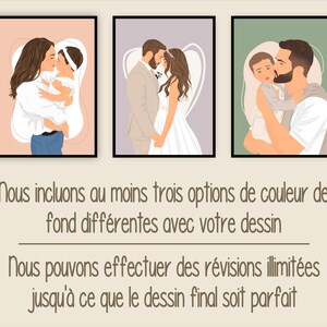 Illustration sans visage de portrait numérique minimaliste personnalisé. Art imprimable. Cadeau personnalisé. image 6