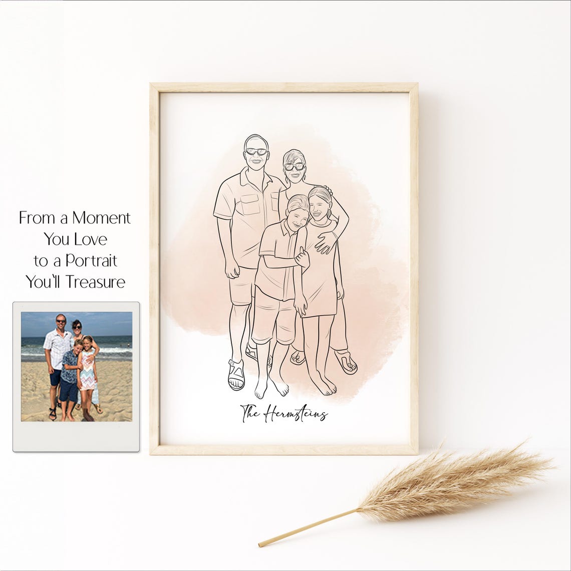 Custom Family Portrait, Personalized Line Art Drawing, Faceless Parents ...