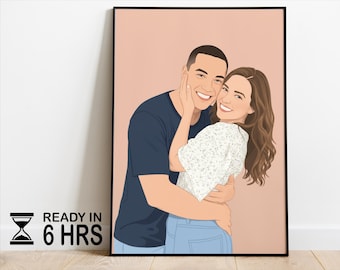 Faceless Portrait, custom illustration, personalised photo, photo illustration, personalised portrait, boyfriend gift, girlfriend gift