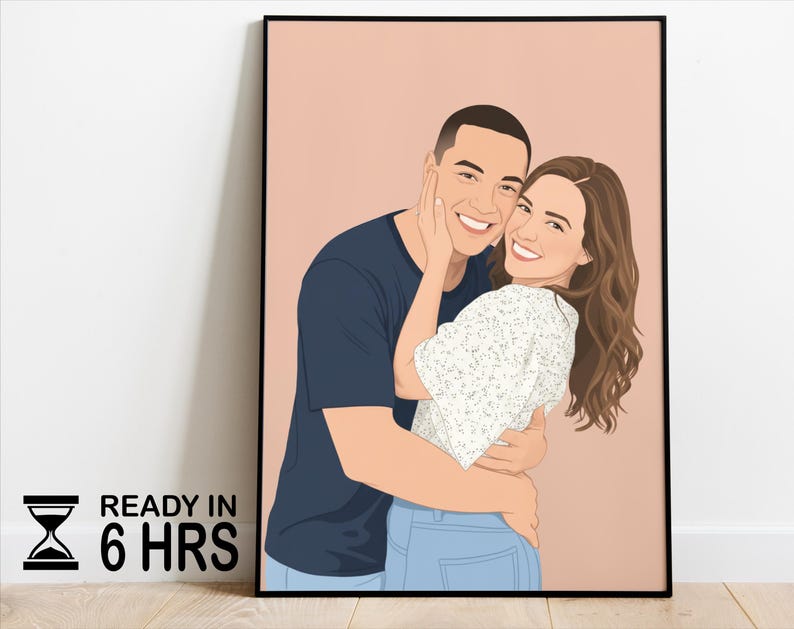 Retrato sin rostro, ilustración personalizada, foto personalizada, ilustración fotográfica, retrato personalizado, regalo para novio, regalo para novia