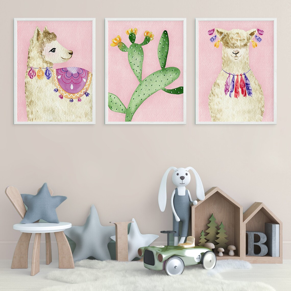 Kids Room Wall Decor Set of 3 Animal Prints Printable Etsy UK