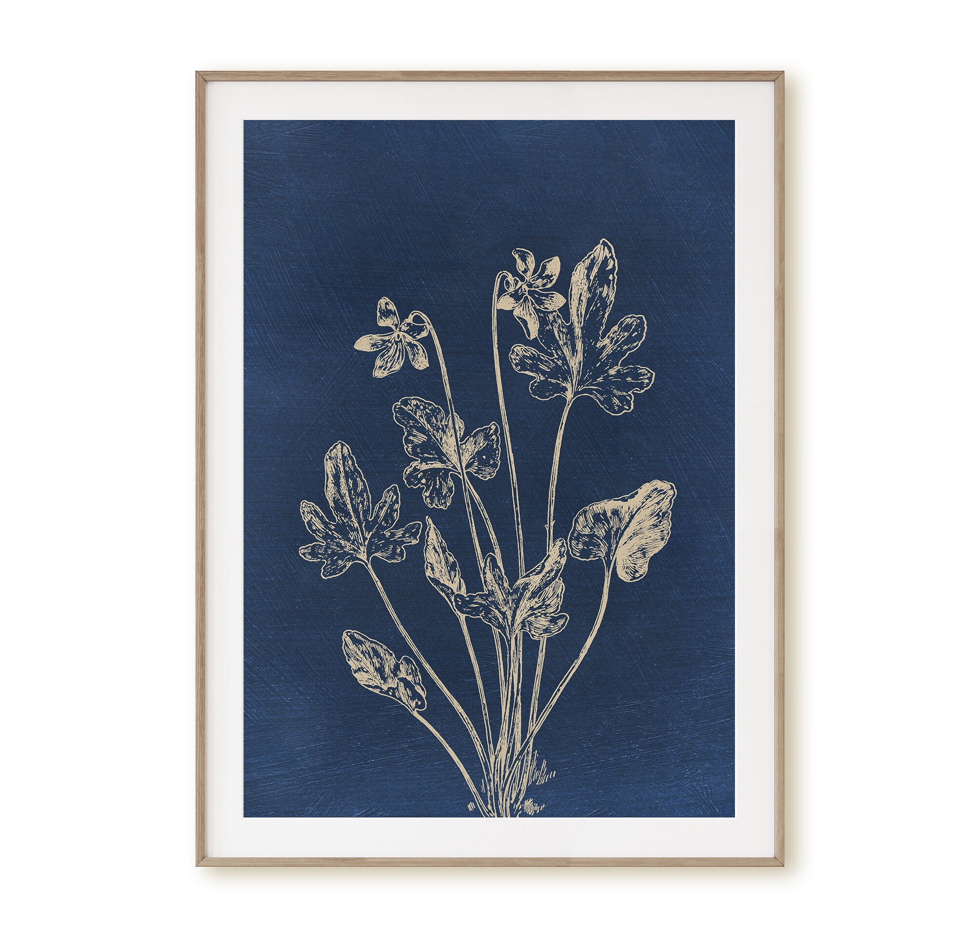 Botanical Prints Set of 3 prints Botanical Wall Art Navy Etsy