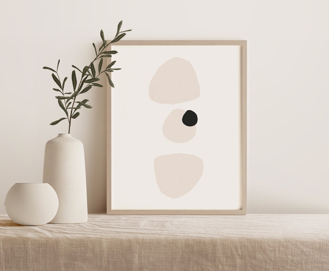 Abstract Painting Modern Art Neutral Color Print Etsy