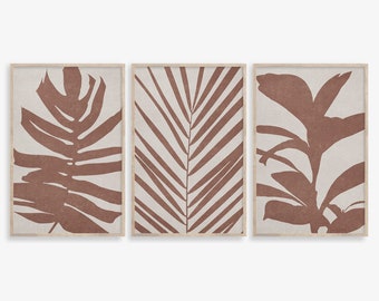 Tropical Leaf Prints Set: Abstract Boho Botanical Wall Art (Digital Download)