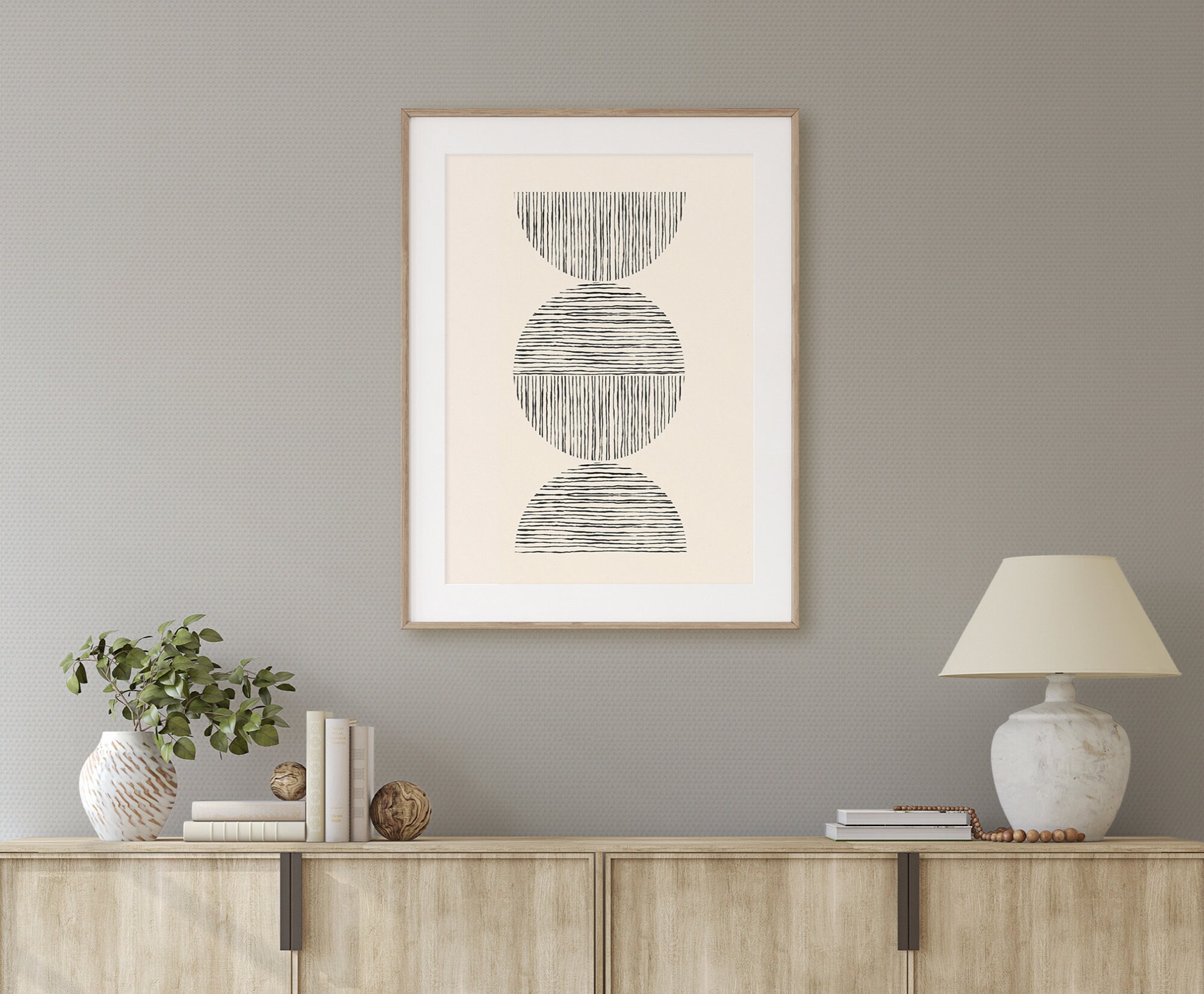 Minimalist Wall Art on Beige BackgroundMid Century Etsy