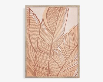 Abstract Banana Leaf Print: Boho Botanical Wall Art (Digital Download)