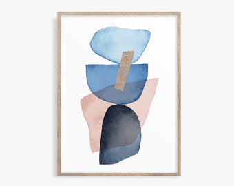 Abstract Watercolor Print: Minimalist Boho Wall Art (Digital Download)