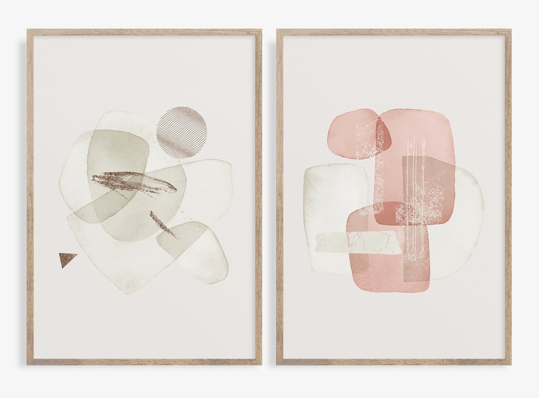 Abstract Art Prints Set: Beige Modern Wall Decor (digital Download) - Etsy