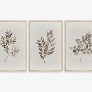 Set Of 3 Wall Art, Abstract Botanical Print Set Of 3, Leaves Printable Art, Abstract Leaves, Printable Wall Decor, Botanical Print Set