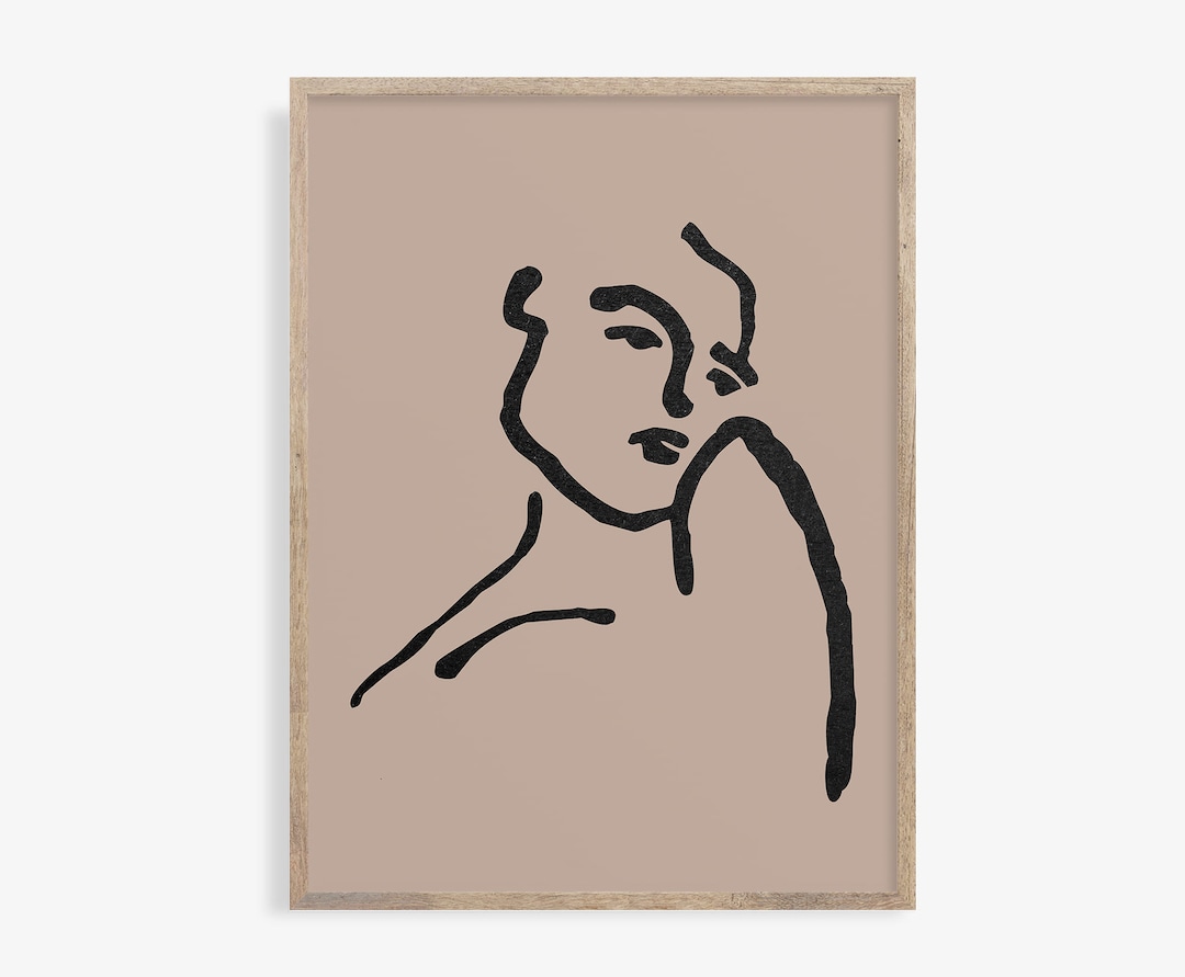 Woman Line Art Print, Modern Art, Feminine Wall Art, Minimalist Female Line Drawing, Printable
