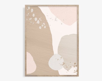 Neutral Abstract Art Print: Modern Living Room Wall Decor (Digital Download)